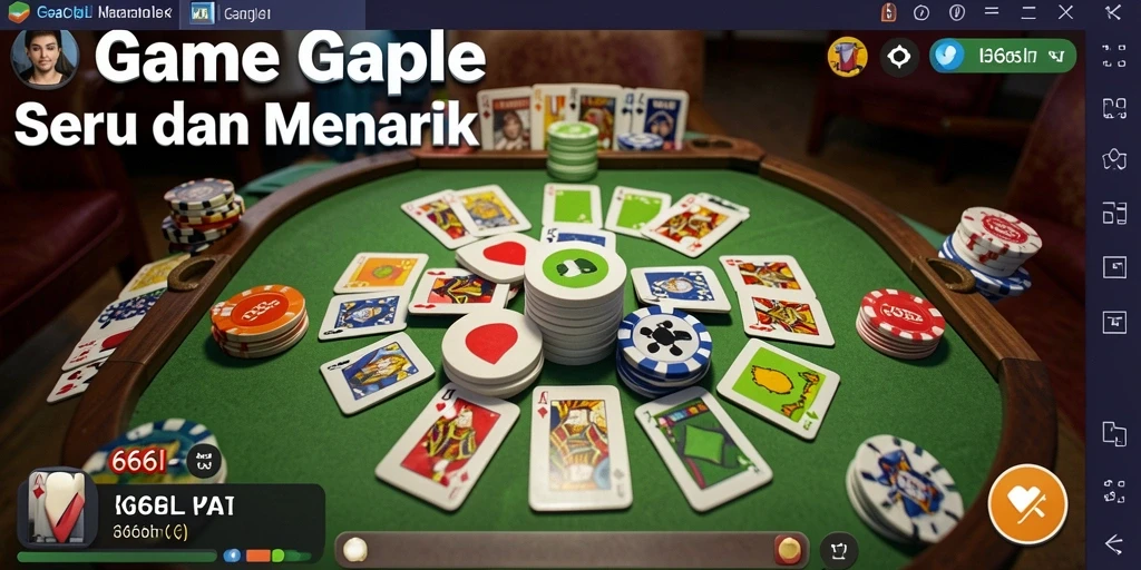 Screenshot utama 666I menunjukkan gameplay Gaple yang menarik dan interaktif.
