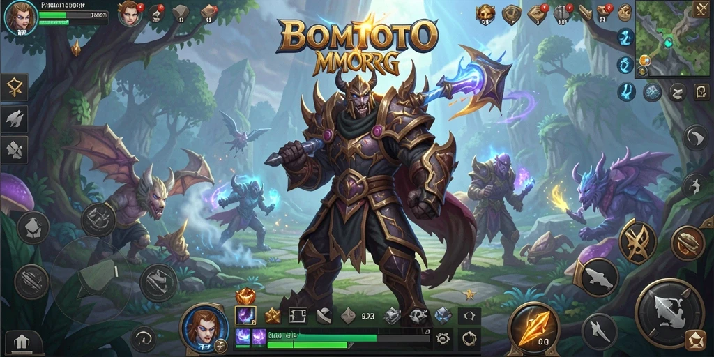 Tangkapan layar utama <strong>BOMTOTO</strong> menampilkan aksi petualangan seru dalam dunia MMORPG.