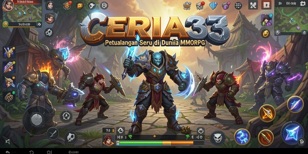 Screenshot gameplay CERIA33 menampilkan pertempuran epik dan grafis menakjubkan.