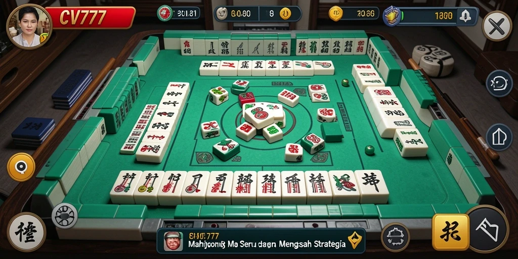 Tangkapan layar utama gameplay Mahjong yang seru dan menantang.