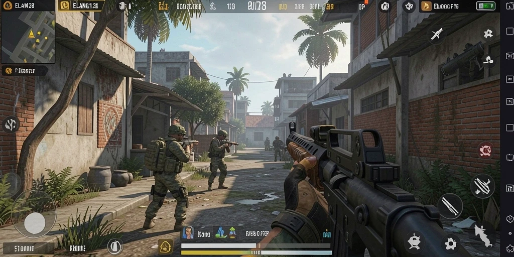 Tampilan gameplay ELANG138 dengan aksi tembak-menembak yang mendebarkan.