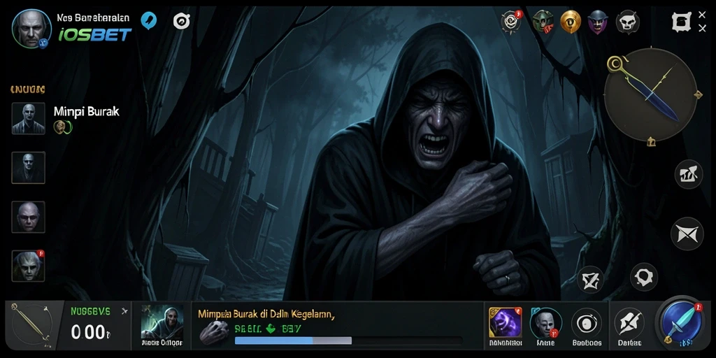 Screenshot utama IOSBET menampilkan momen menyeramkan dalam gameplay.