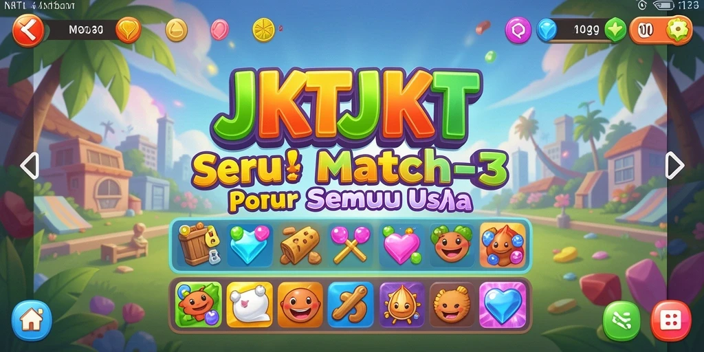 Tampilan gameplay seru dan warna-warni dari JKTJKT.