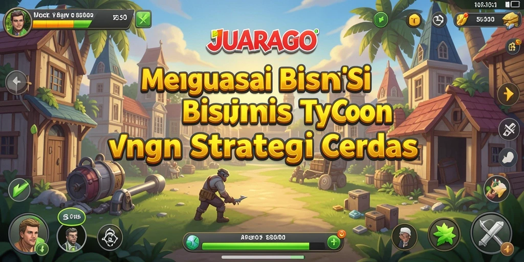 Tampilan gameplay JUARAGO dengan berbagai elemen bisnis yang menarik.