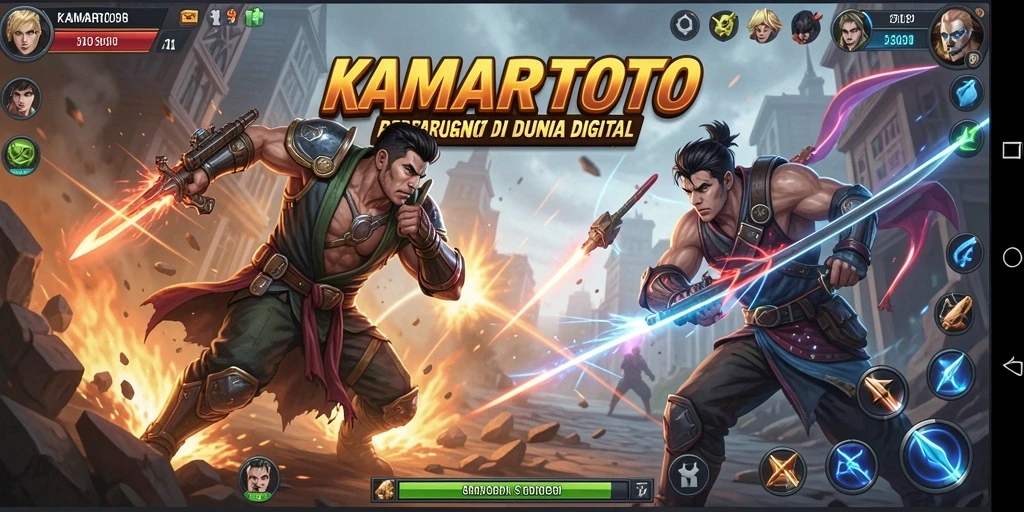 Screenshot KAMARTOTO menunjukkan pertarungan seru dengan karakter yang menakjubkan.