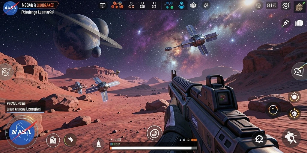 Tampilan gameplay seru NASA4D dengan petualangan luar angkasa.