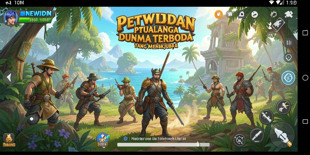 Tangkapan layar gameplay NEWIDN menampilkan eksplorasi dunia terbuka yang luas.