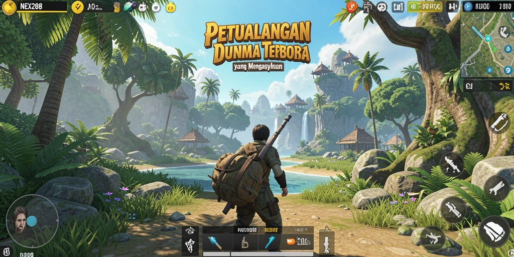 Tangkapan layar menampilkan petualangan epik dalam dunia terbuka.