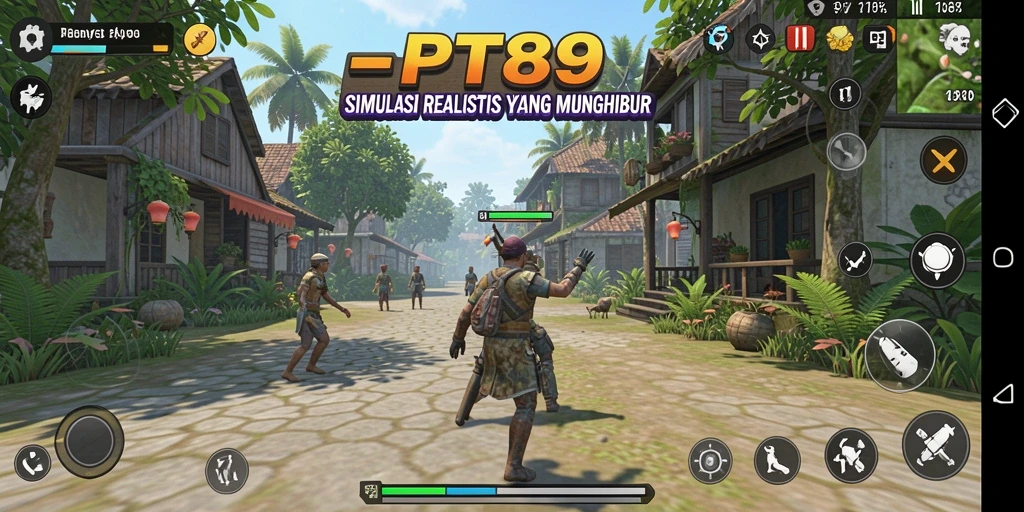 Tampilan gameplay PT89 dengan aksi simulasi yang mendebarkan.