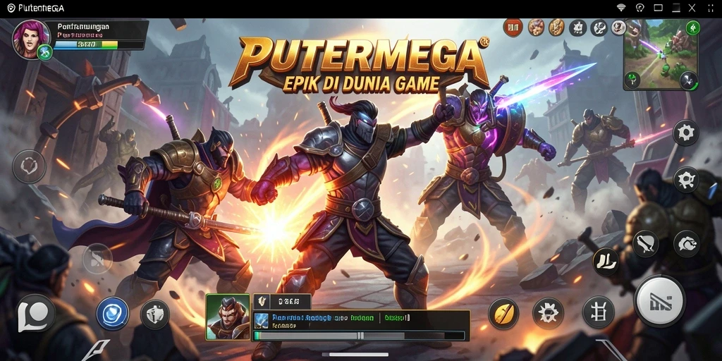 Tampilan aksi intens dari gameplay PUTERMEGA yang menampilkan pertarungan seru.